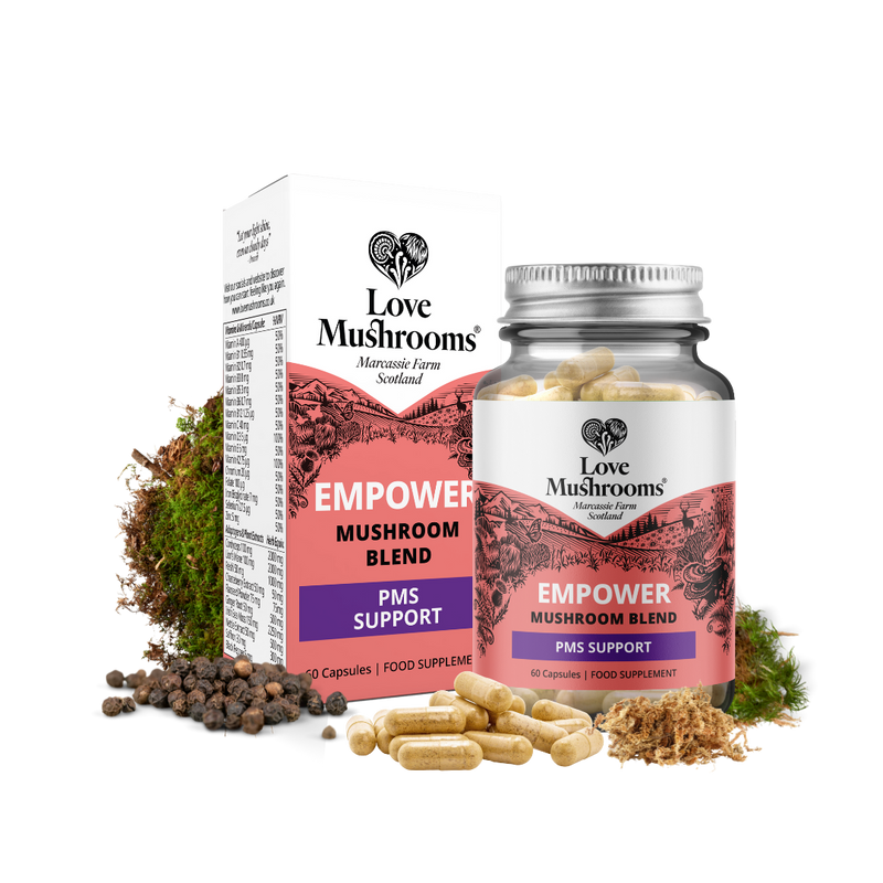 Empower – Mushroom Blend for PMS Support (60 Capsules)