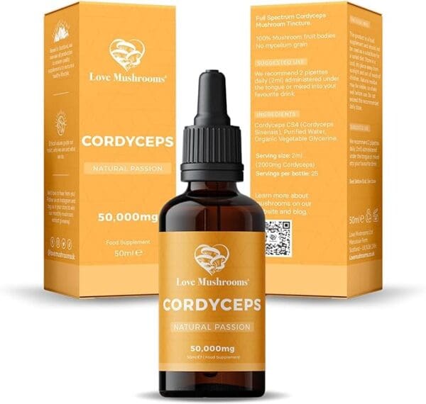 "Cordyceps Energy Tincture boosts vitality for active living and optimal performance."