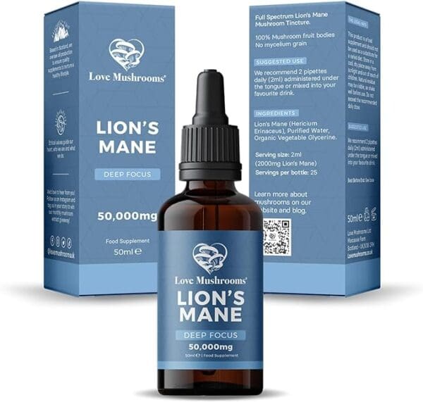 "Lion's Mane for cognitive clarity with natural mushroom power"