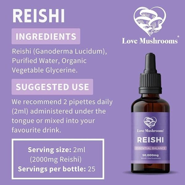 "Reishi Tincture for tranquil nights and refreshed mornings"