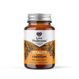 Love Mushrooms Cordyceps 30 capsules: quality, potential energy-boosting benefits.