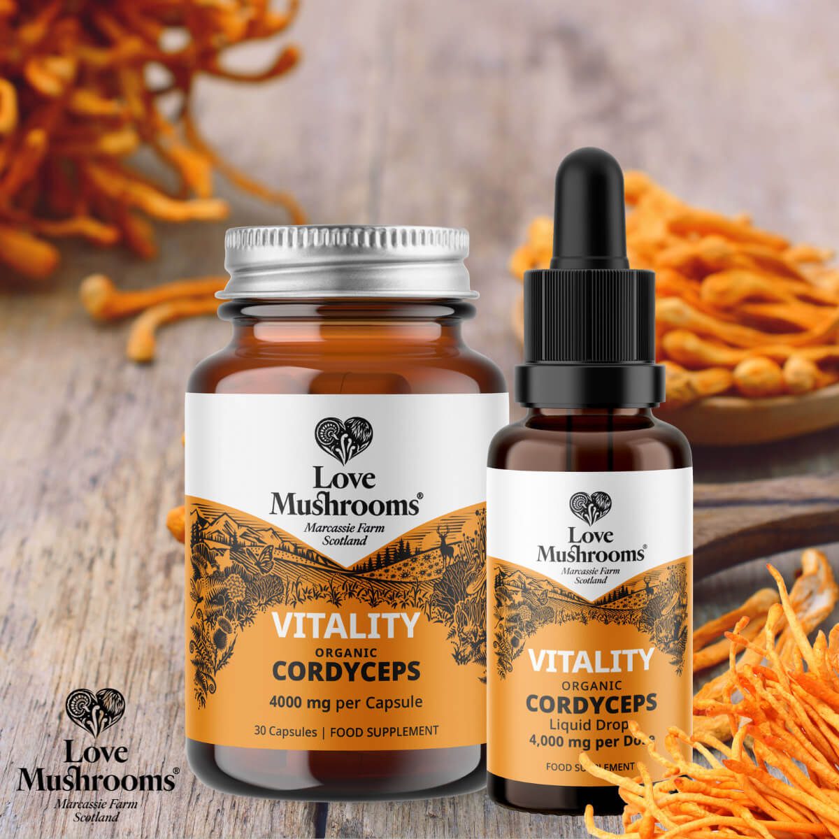 Love Mushrooms Cordyceps supplements: quality, potential energy-boosting benefits.