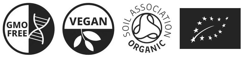 NON GMO - VEGAN - Organic Soil Association - EU Organic