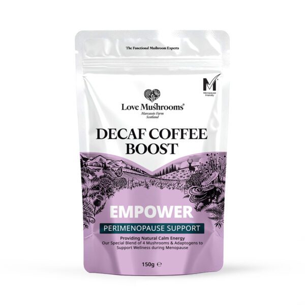 LoveMushrooms Perimenopause Decaf Coffee Pouch front