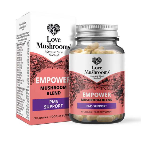 Empower – Mushroom Blend for PMS Support (60 Capsules) - Image 2